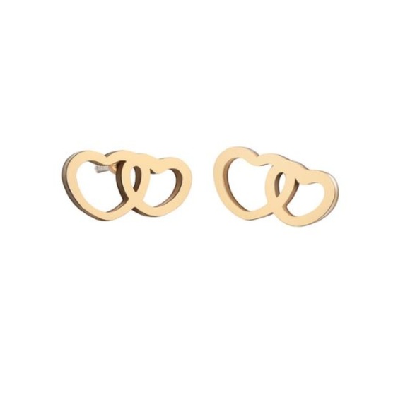 Cute4less2012 Jewelry - Stainless Steel Double Heart Post Earrings